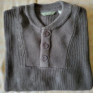 Eddie Bauer Men’s Henley Knit Sweater – XL, Sage, NEW WITHOUT TAGS!